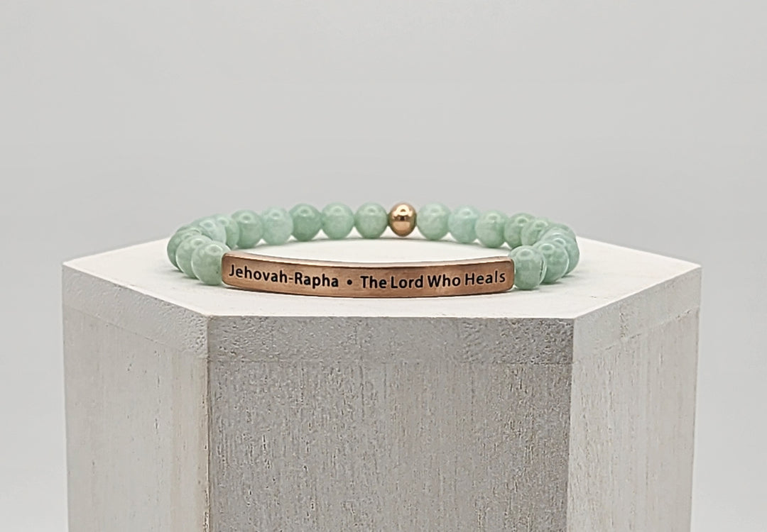 The Lord Who Heals Jehovah-Rapha Earth Stone Scripture Bracelet Scripture Bracelets   