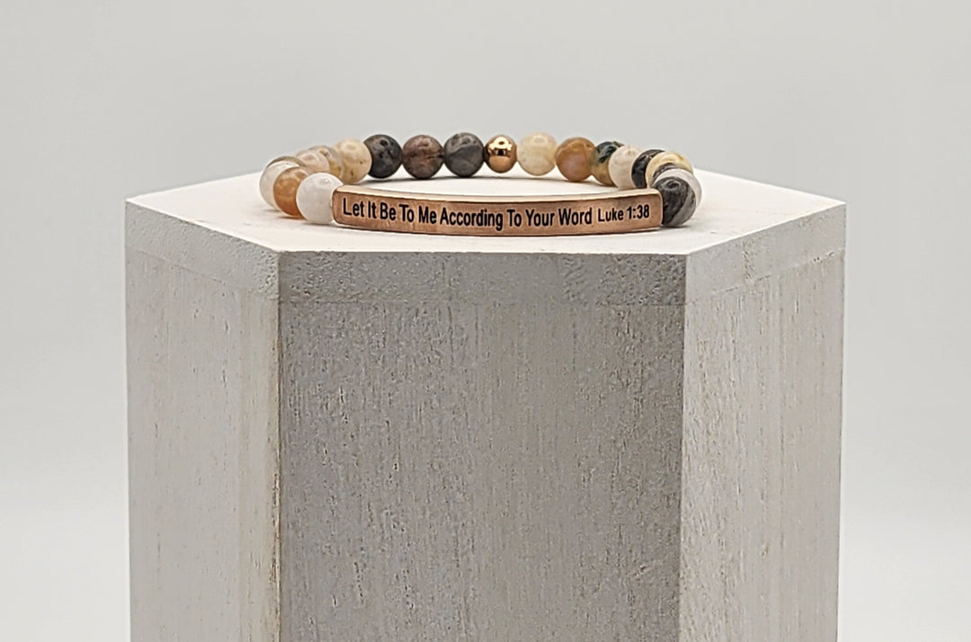 According To Your Word Earth Stone Scripture Bracelet Scripture Bracelets   