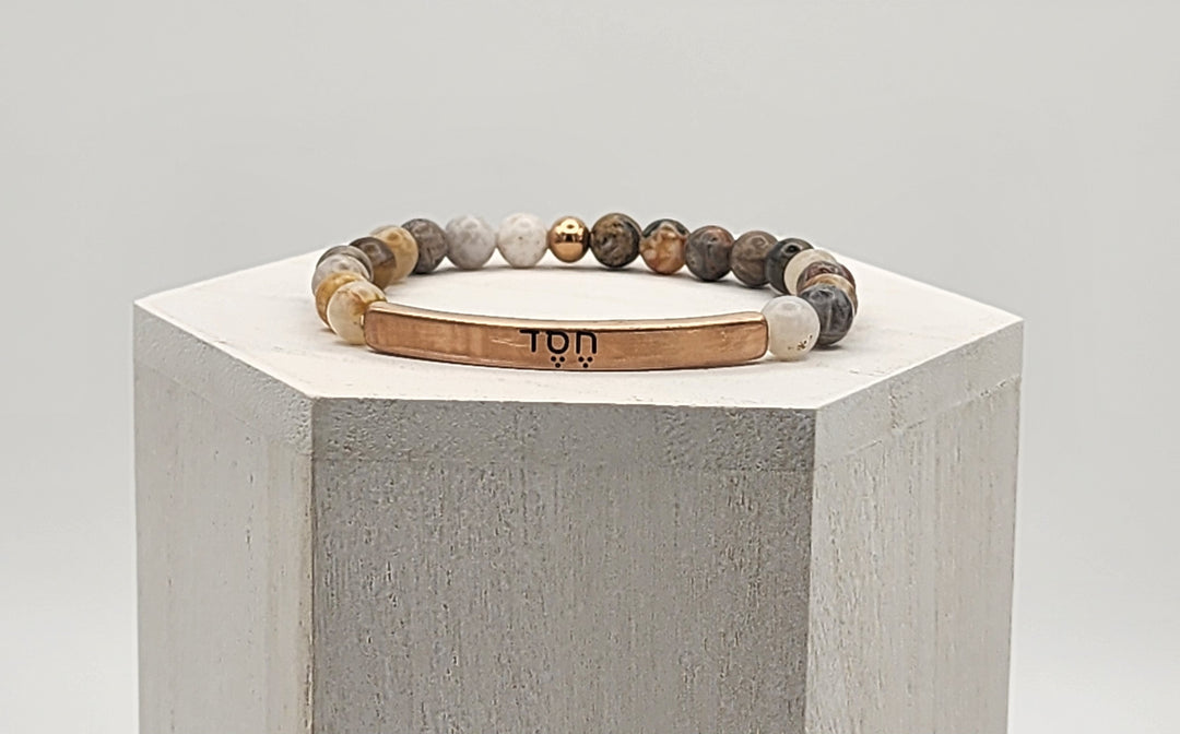 Hesed Hebrew Earth Stone Scripture Bracelet Scripture Bracelets   