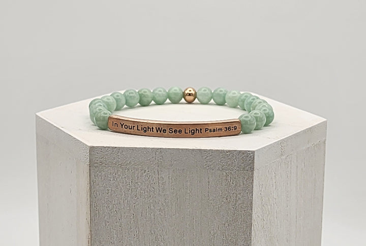 In Your Light Earth Stone Scripture Bracelet Scripture Bracelets   