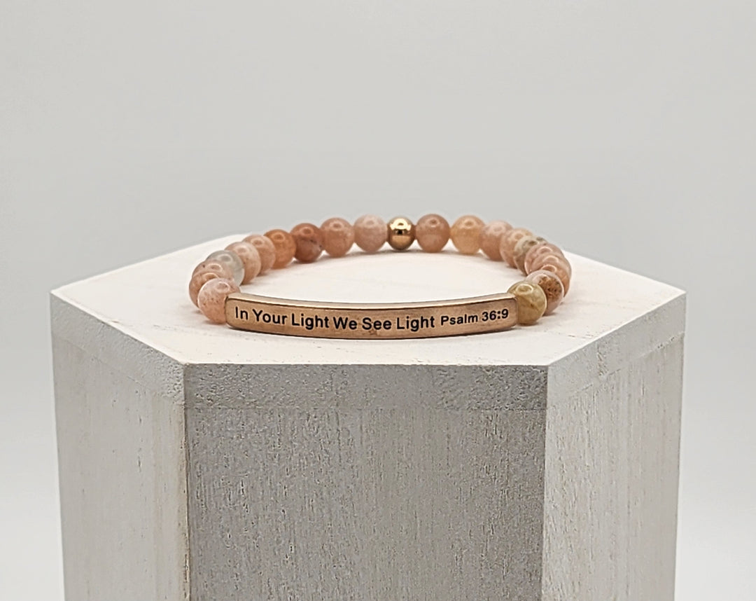 In Your Light Earth Stone Scripture Bracelet Scripture Bracelets   