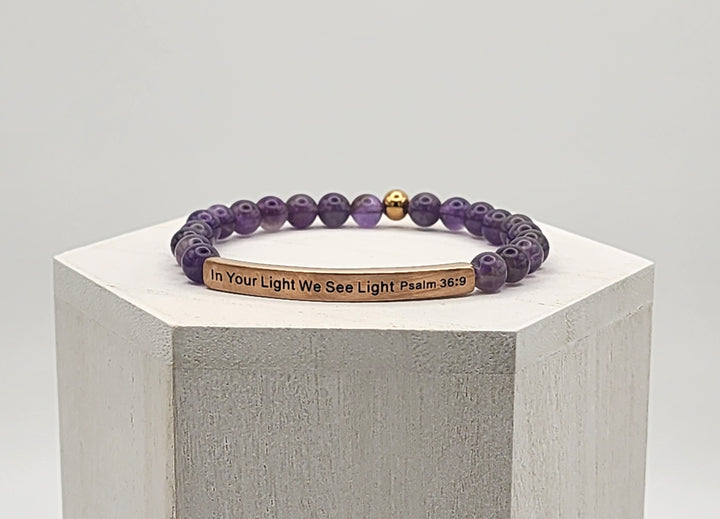 In Your Light Earth Stone Scripture Bracelet Scripture Bracelets   