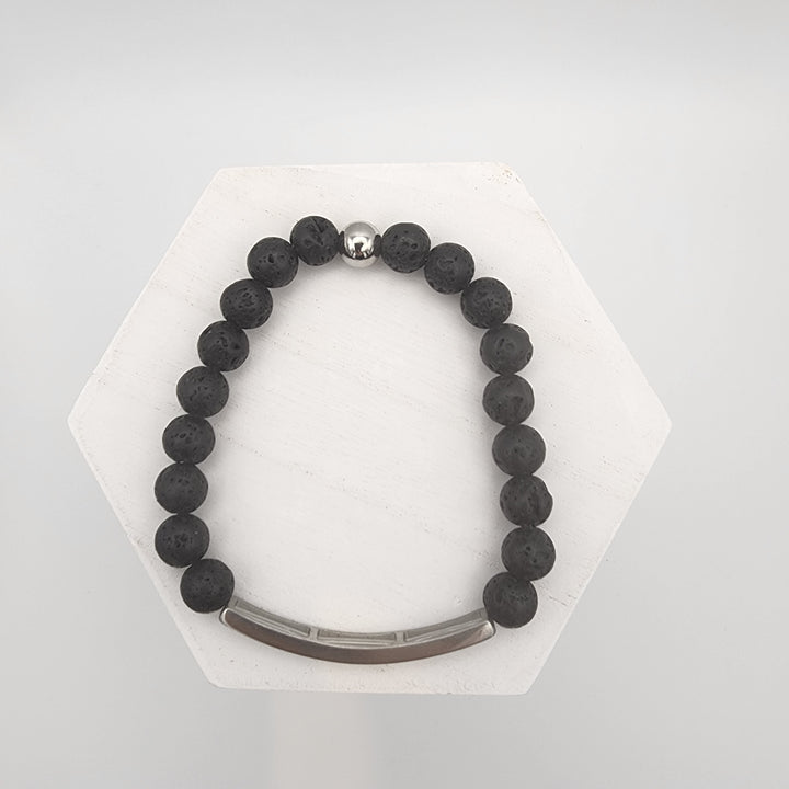 Heart·Soul·Mind·Strength Men's Earth Stone Scripture Bracelet Men's Bracelets   