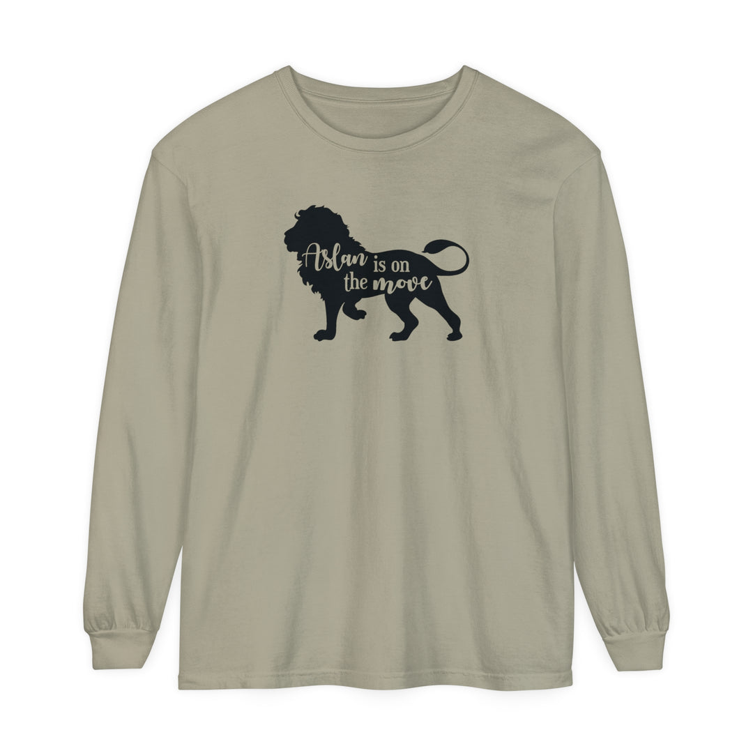 Aslan Is On The Move Long Sleeve Shirt Long-sleeve Sandstone S 