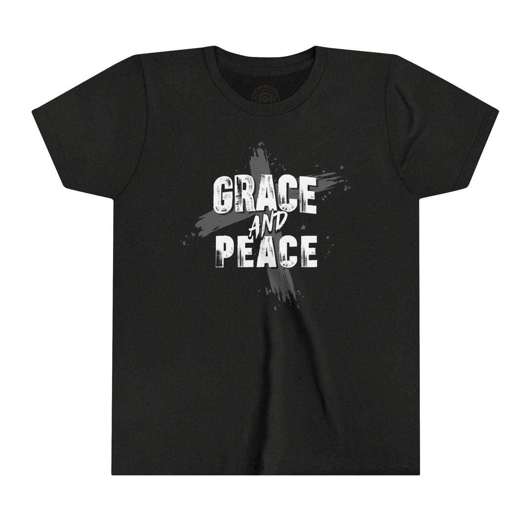 Grace and Peace Youth T-shirt Kids clothes Black Heather S 