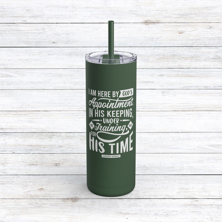 Christian Tumbler His Time Mug Pine Needle 20oz Matte