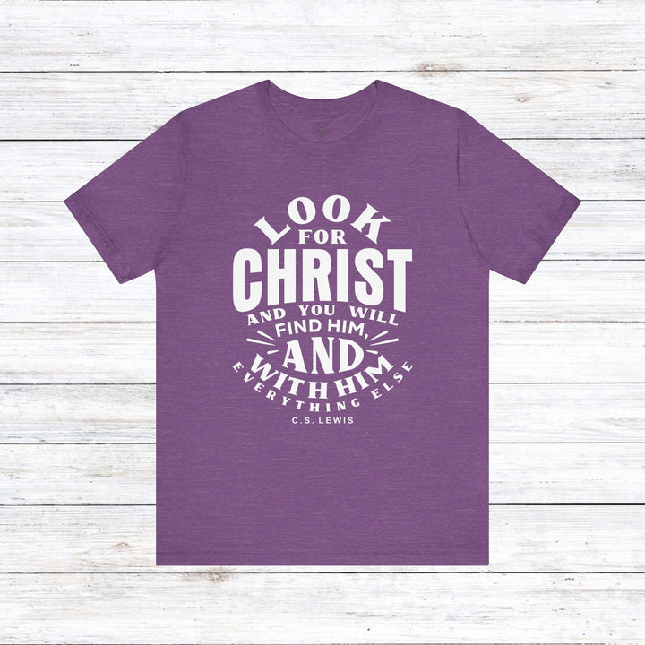 Look For Christ Unisex T-Shirt T-Shirt Heather Team Purple S 