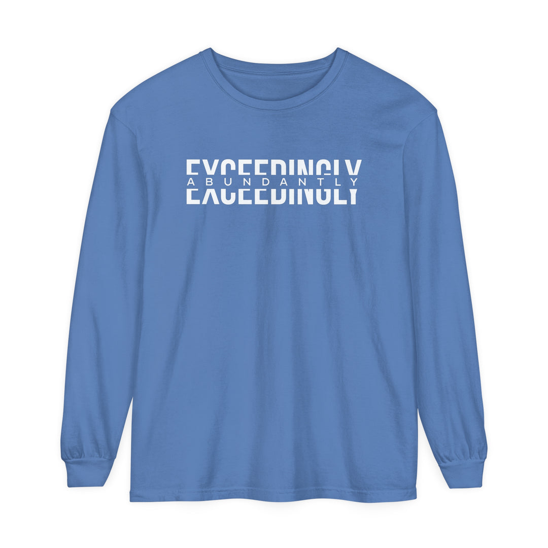 Exceedingly Abundantly Long Sleeve Shirt Long-sleeve Flo Blue S 