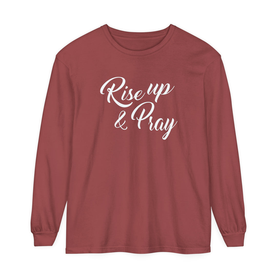 Rise Up and Pray Long Sleeve Shirt Long-sleeve Brick S 