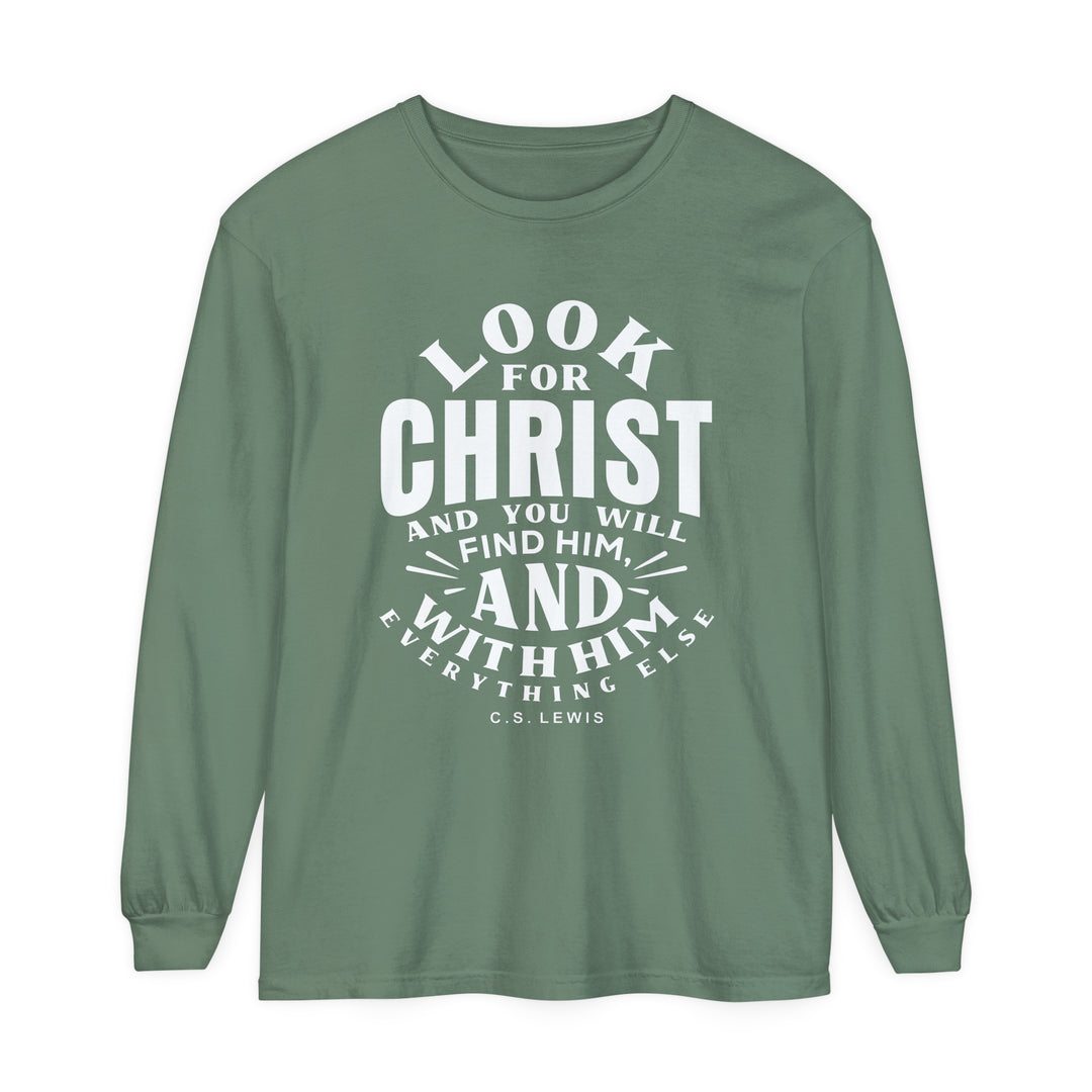 Look For Christ Long Sleeve Shirt Long-sleeve Light Green S 