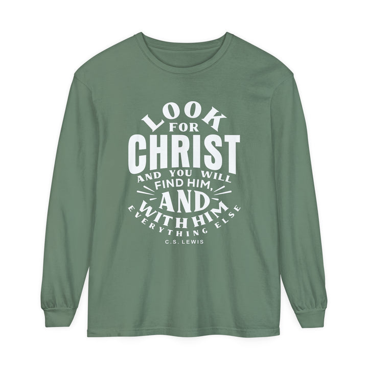 Look For Christ Long Sleeve Shirt Long-sleeve Light Green S 