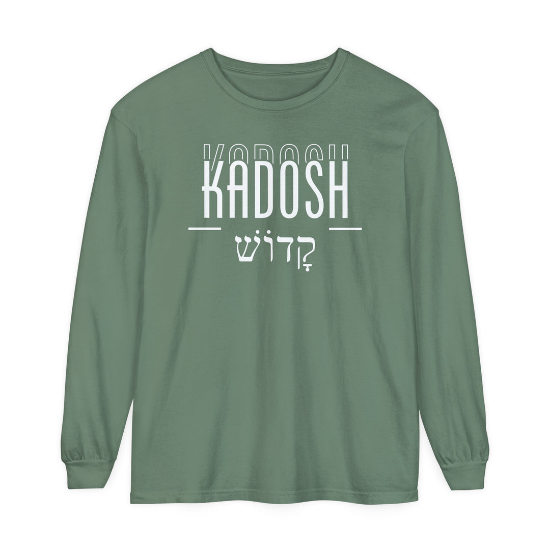 Kadosh Hebrew Long Sleeve Shirt Long-sleeve Light Green S 