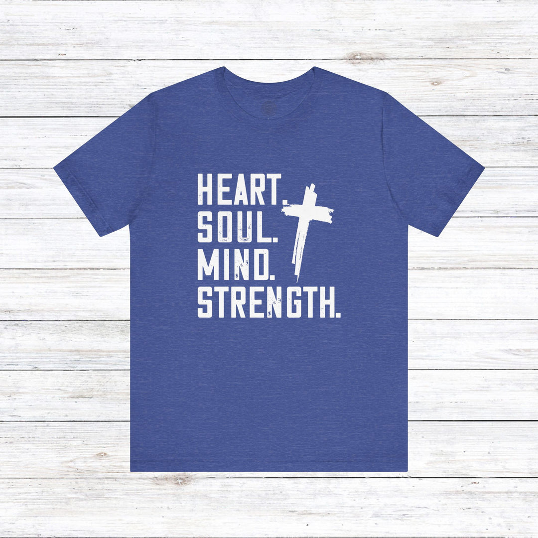 Shema Heart Soul Mind Strength Unisex T-Shirt T-Shirt Heather True Royal S 