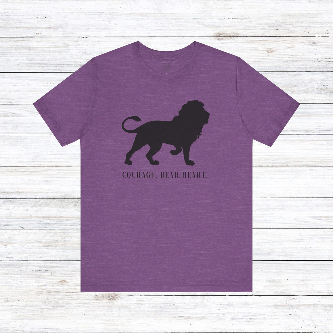 Courage Dear Heart Unisex T-Shirt T-Shirt Heather Team Purple S 