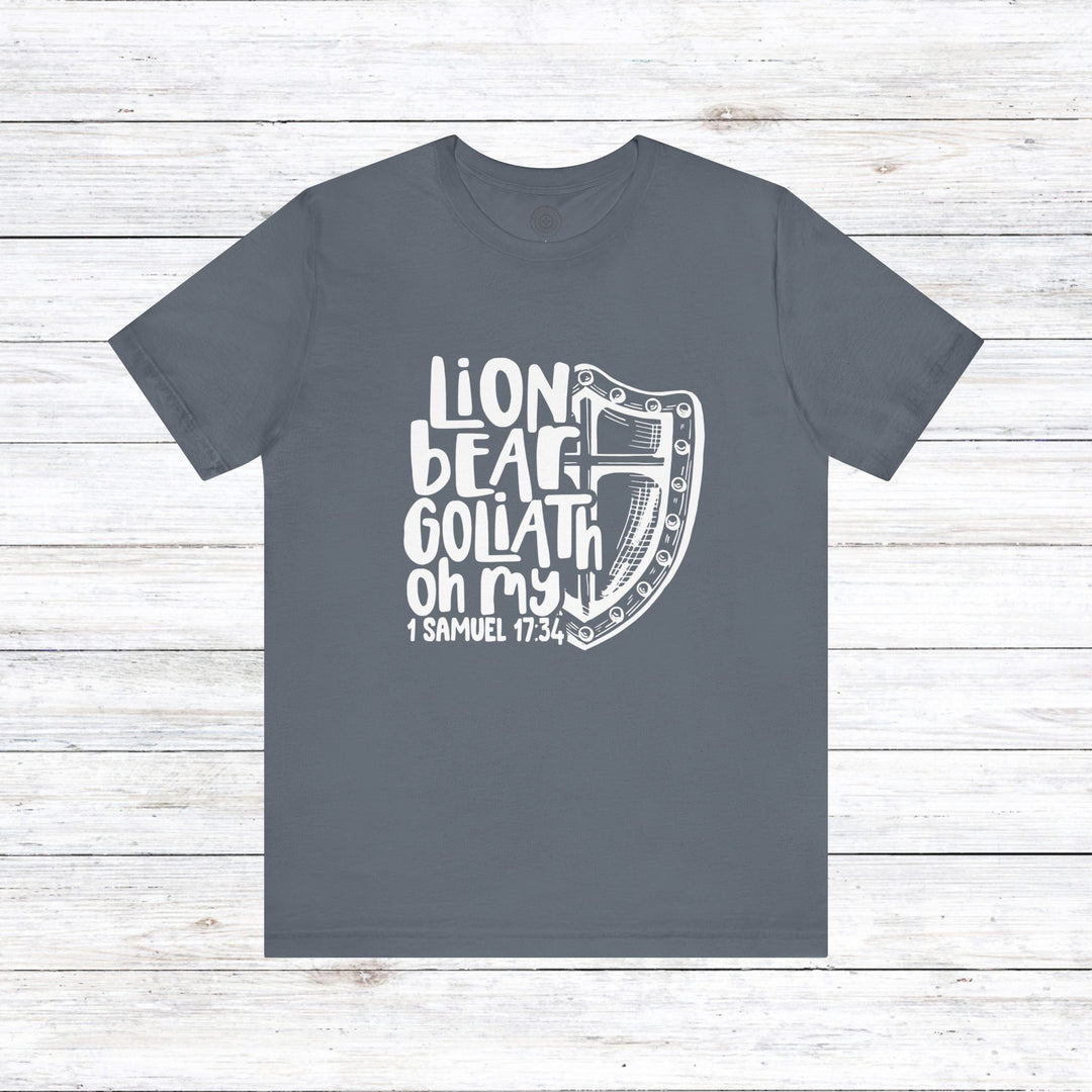 Lion Bear Goliath Oh My Unisex T-Shirt T-Shirt Steel Blue S 