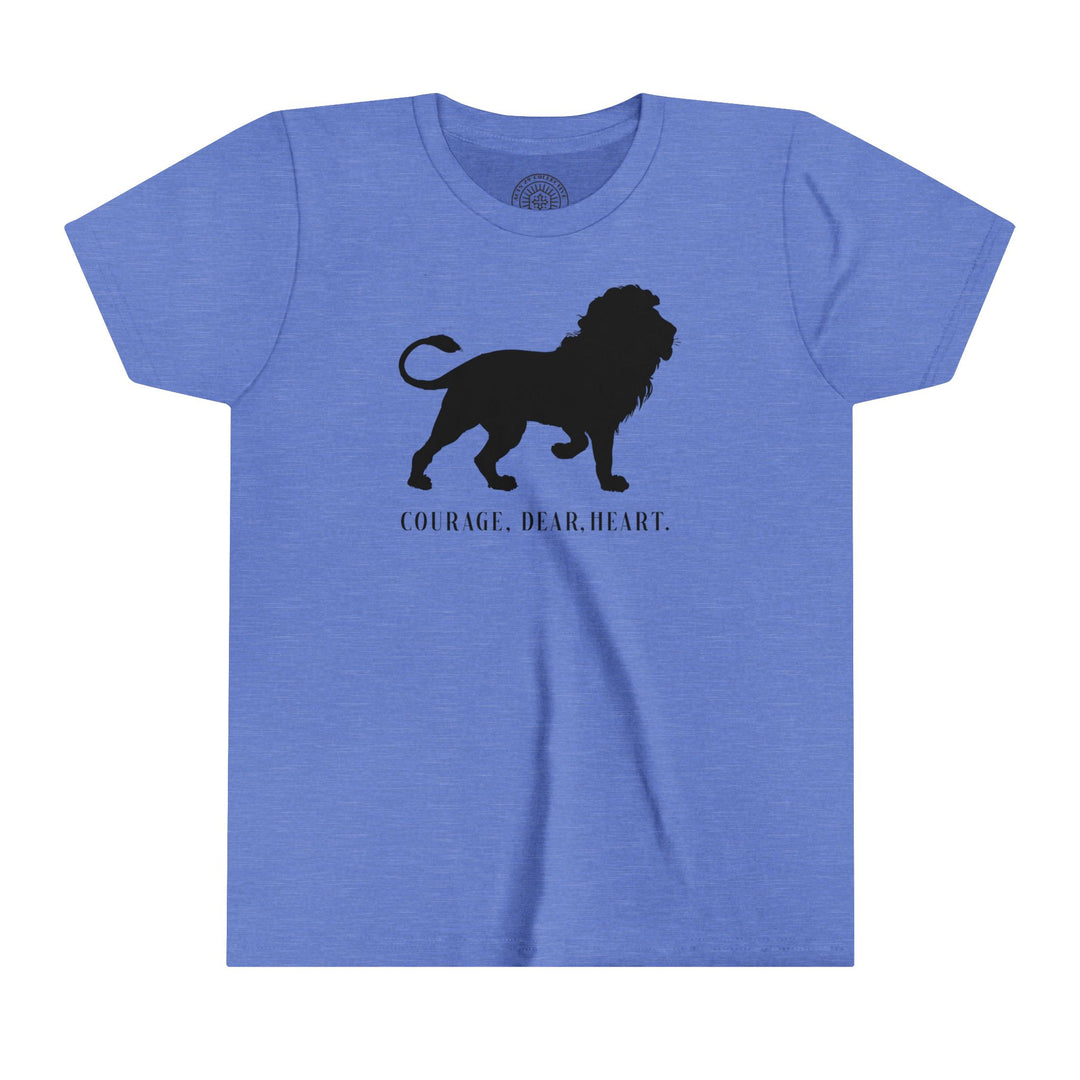 Courage Dear Heart Youth T-shirt Kids clothes Heather Columbia Blue S 