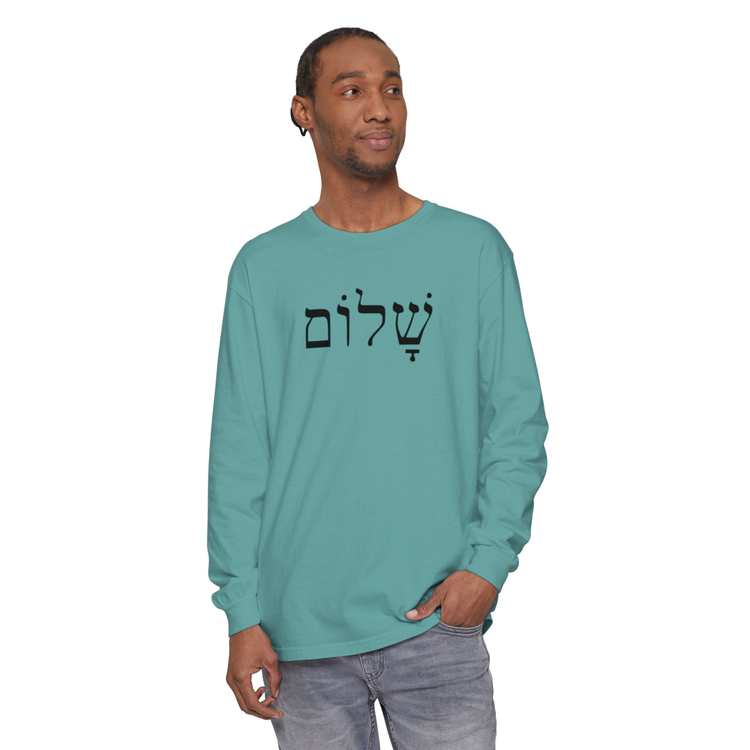 Shalom Hebrew Long Sleeve Shirt Long-sleeve   