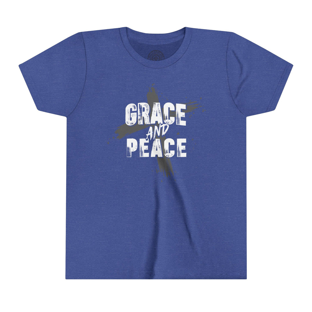 Grace and Peace Youth T-shirt Kids clothes Heather True Royal S 