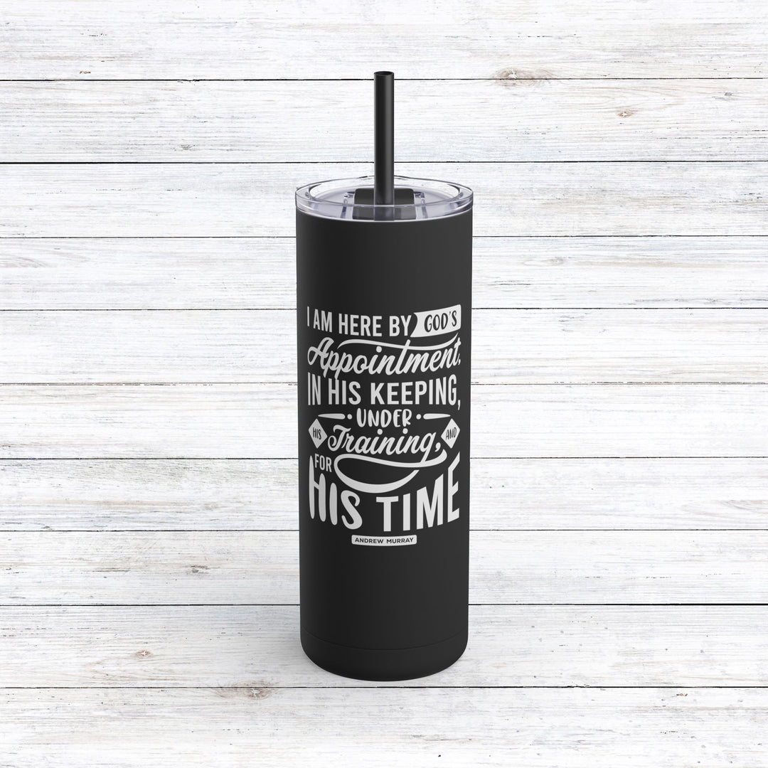 Christian Tumbler His Time Mug Black 20oz Matte