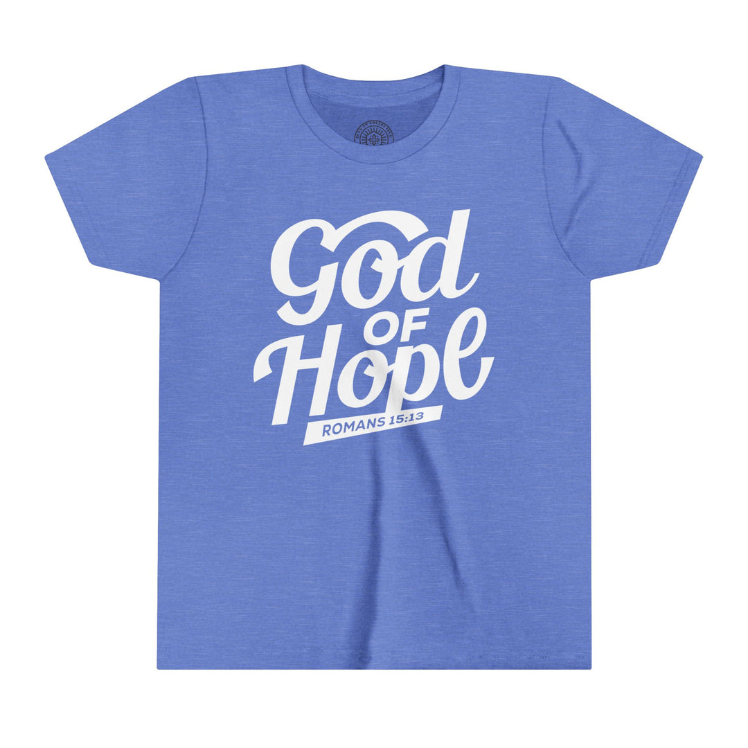 God of Hope Youth T-shirt Kids clothes Heather Columbia Blue S 