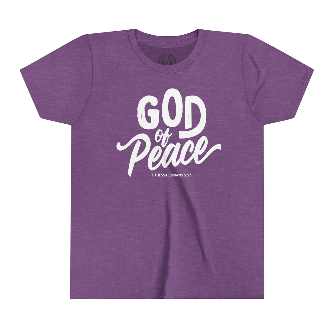 God of Peace Youth T-shirt Kids clothes Heather Team Purple S 