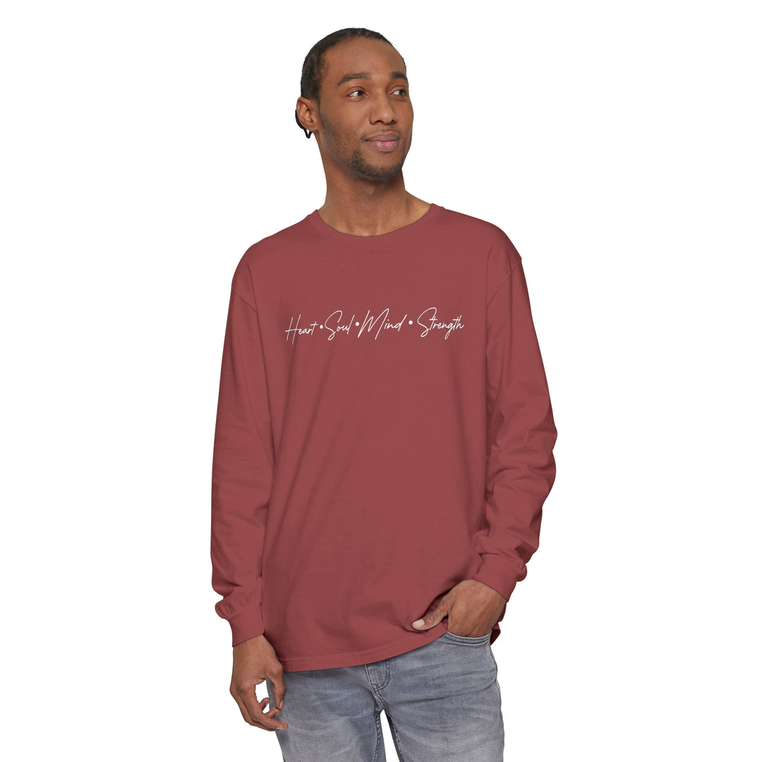 Heart Soul Mind Strength Script Long Sleeve Shirt Long-sleeve   