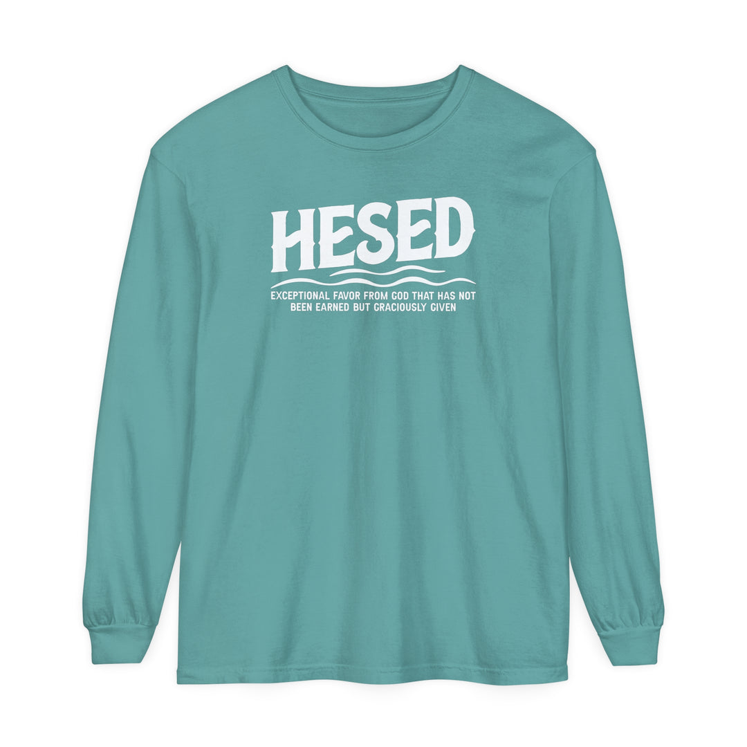 Hesed Exceptional Favor Long Sleeve Shirt Long-sleeve Seafoam S 