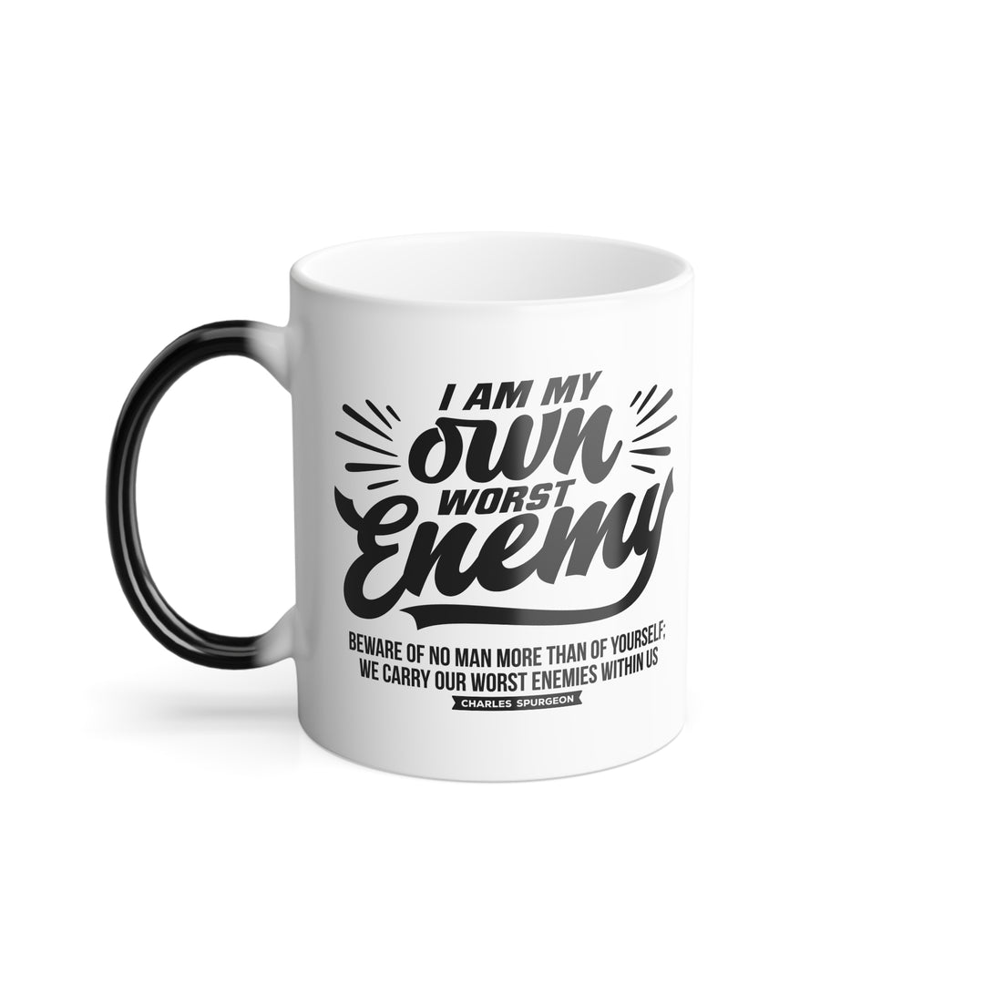 Christian Coffee Mug Worst Enemy Color Morphing Mug 11oz  