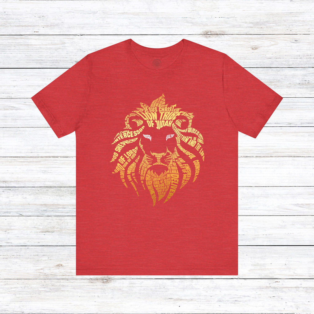 Lion Word Cloud Unisex T-Shirt T-Shirt Heather Red S 