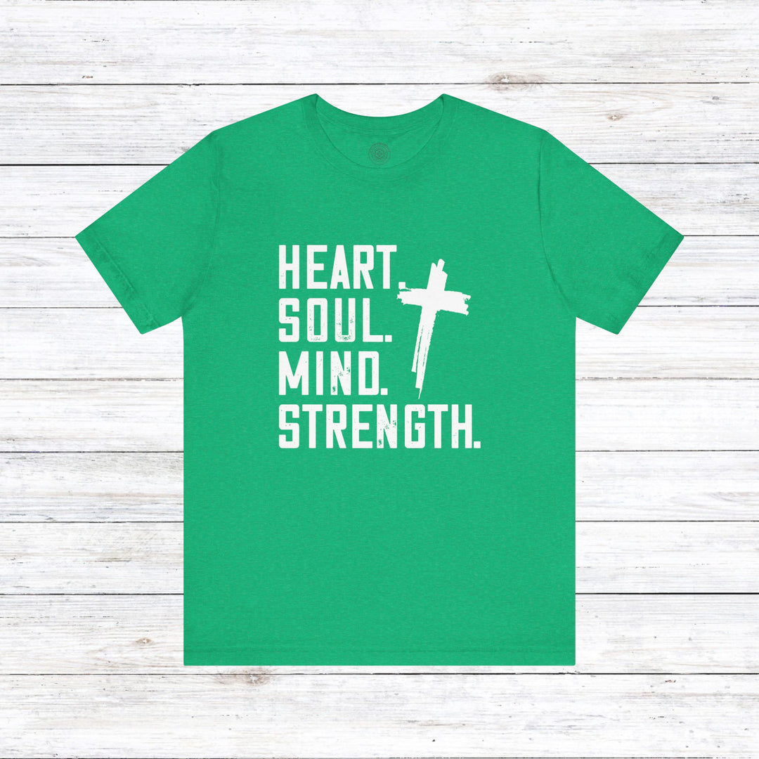 Shema Heart Soul Mind Strength Unisex T-Shirt T-Shirt Heather Kelly S 