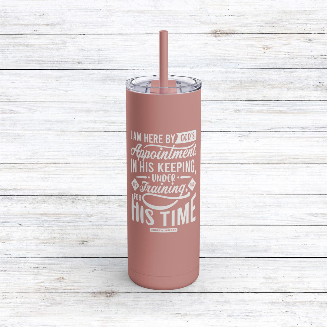 Christian Tumbler His Time Mug Dusty Rose 20oz Matte