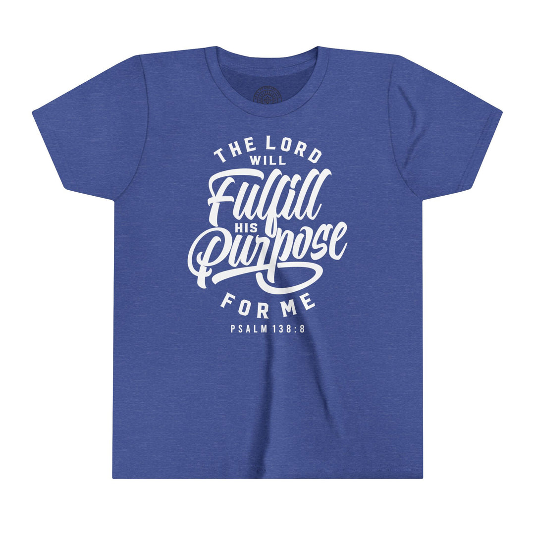 His Purpose Youth T-shirt Kids clothes Heather True Royal S 