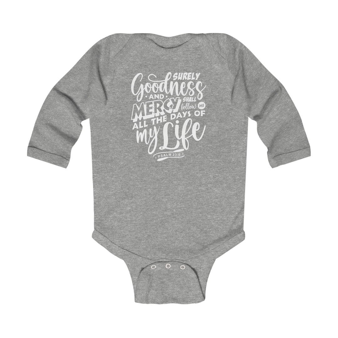 Goodness and Mercy Infant Long Sleeve Bodysuit Kids clothes Heather NB (0-3M) 