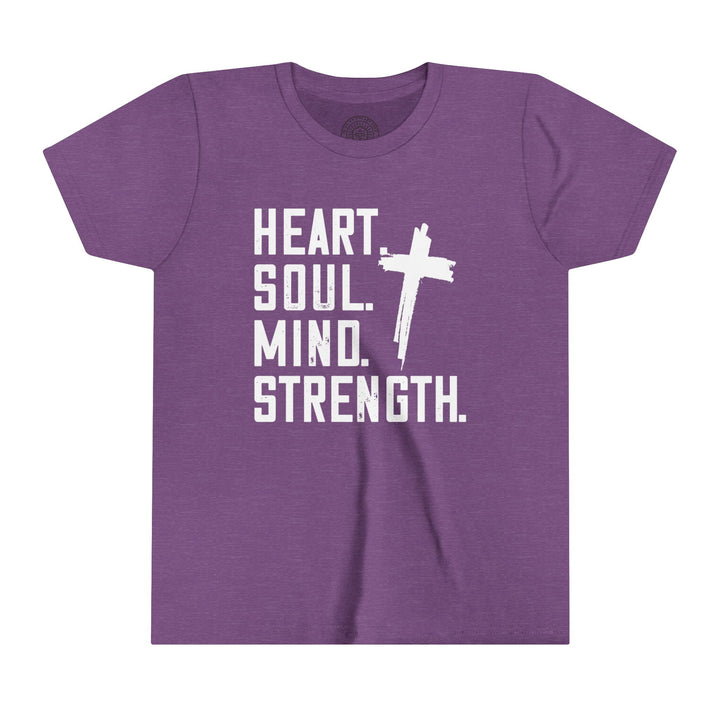 Heart Soul Mind Strength Youth T-shirt Kids clothes Heather Team Purple S 