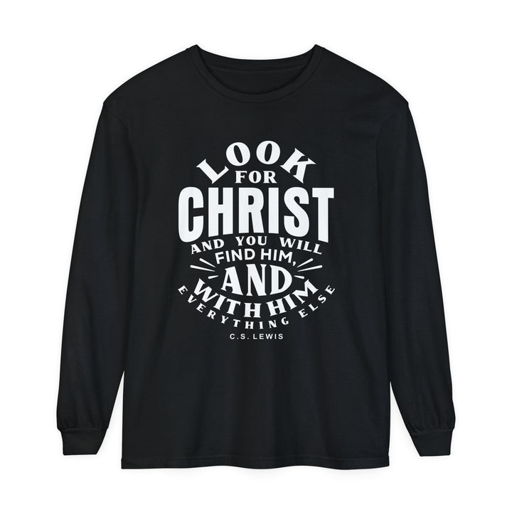 Look For Christ Long Sleeve Shirt Long-sleeve Black S 