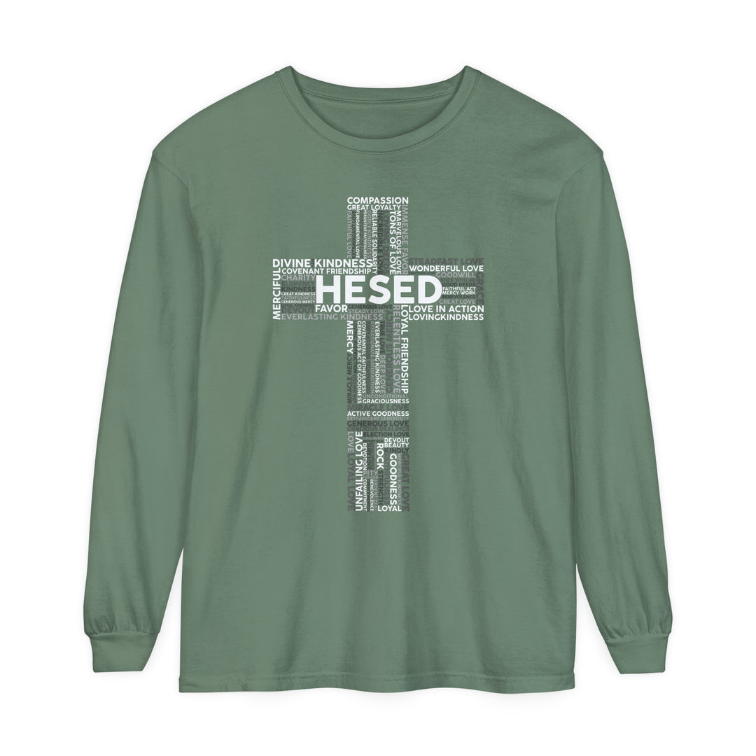 Hesed Cross Long Sleeve Shirt Long-sleeve Light Green S 