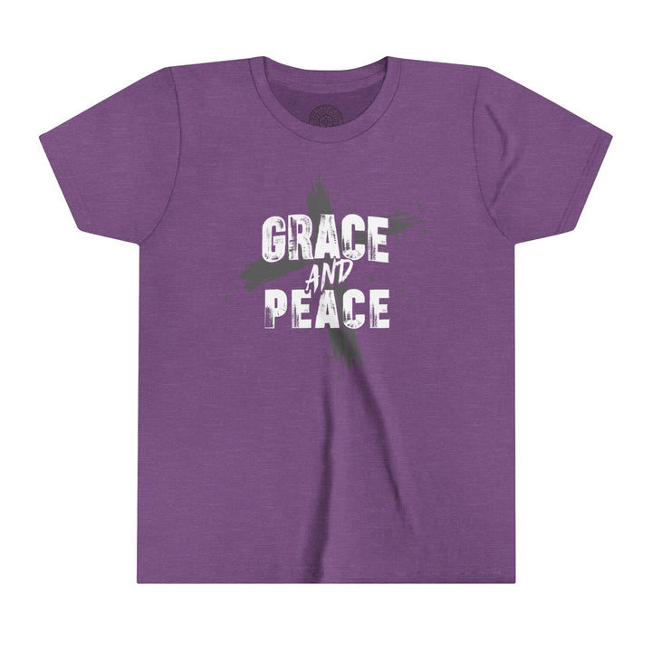 Grace and Peace Youth T-shirt Kids clothes Heather Team Purple S 