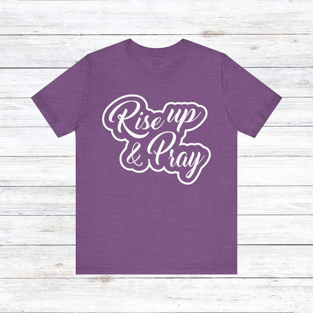 Rise Up and Pray Unisex T-Shirt T-Shirt Heather Team Purple S 