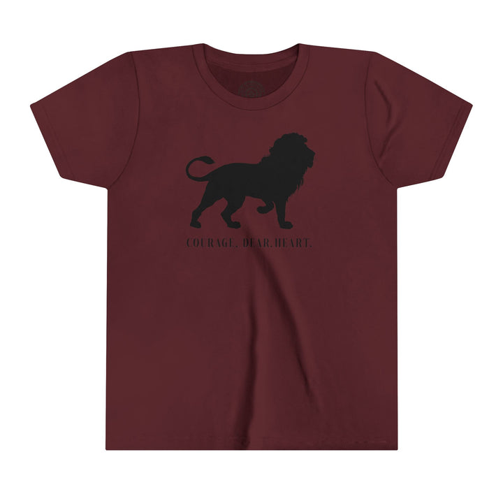 Courage Dear Heart Youth T-shirt Kids clothes Maroon S 