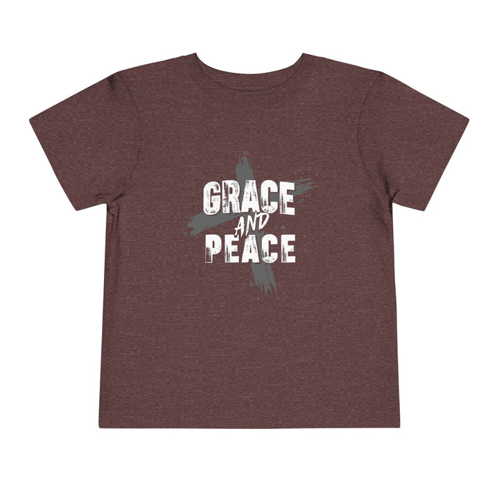 Grace and Peace Cross Toddler Tee Kids clothes Heather Maroon 2T 