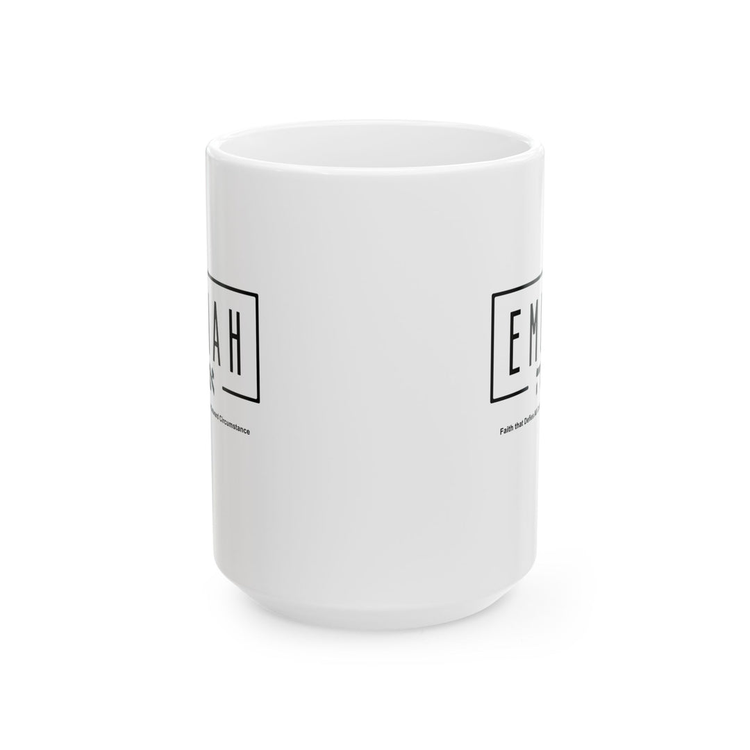 Christian Coffee Mug Emunah Faith That Defies Ceramic Mug   