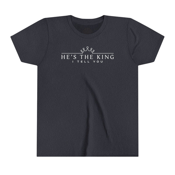 He's The King Youth T-shirt Kids clothes Heather Navy S 