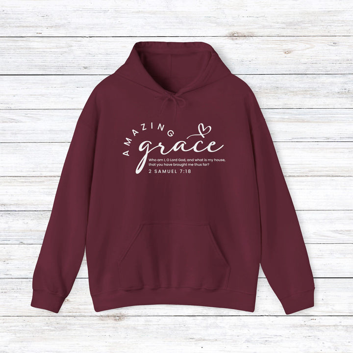 Amazing Grace Heart Hoodie Hoodie Maroon S 