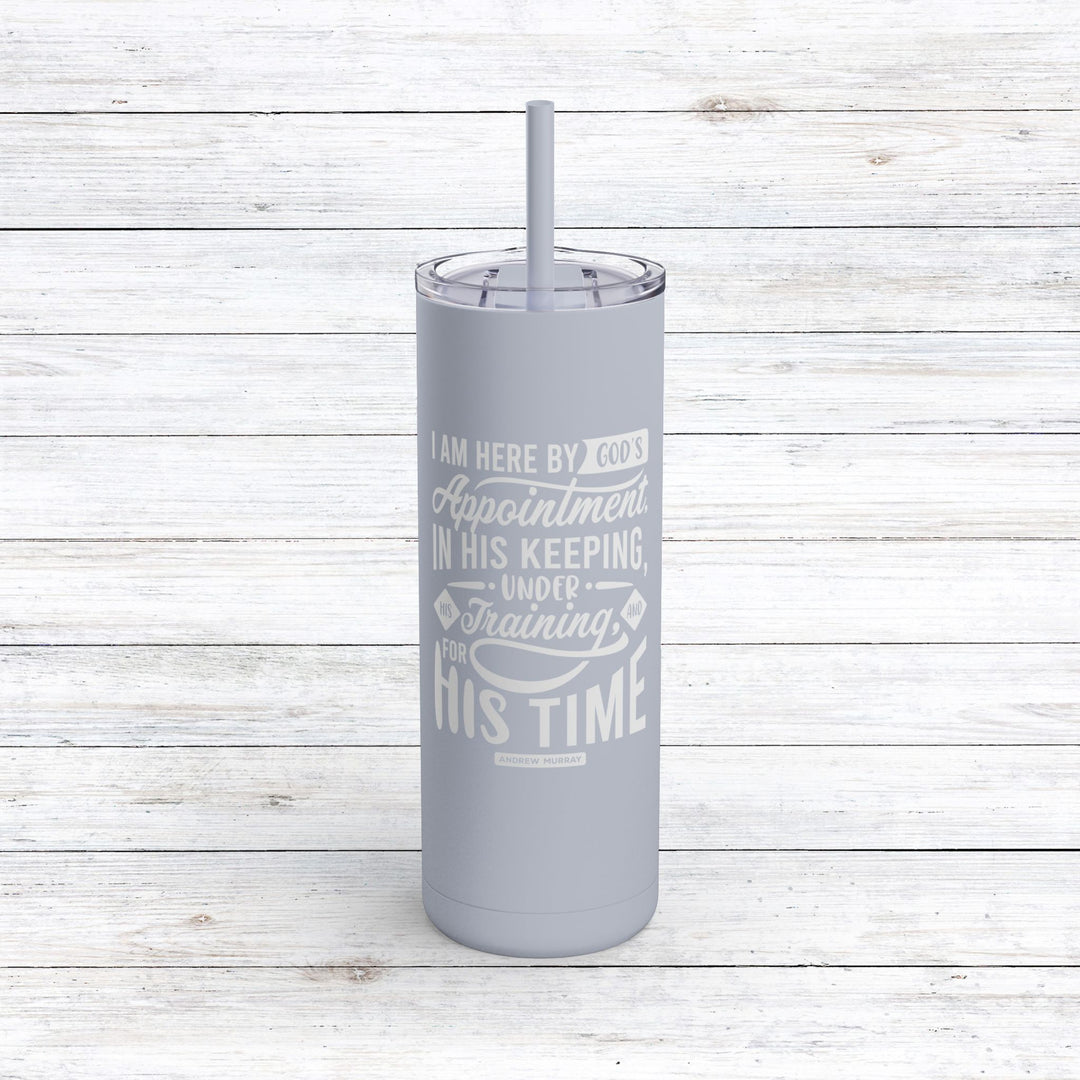 Christian Tumbler His Time Mug Dusty Blue 20oz Matte