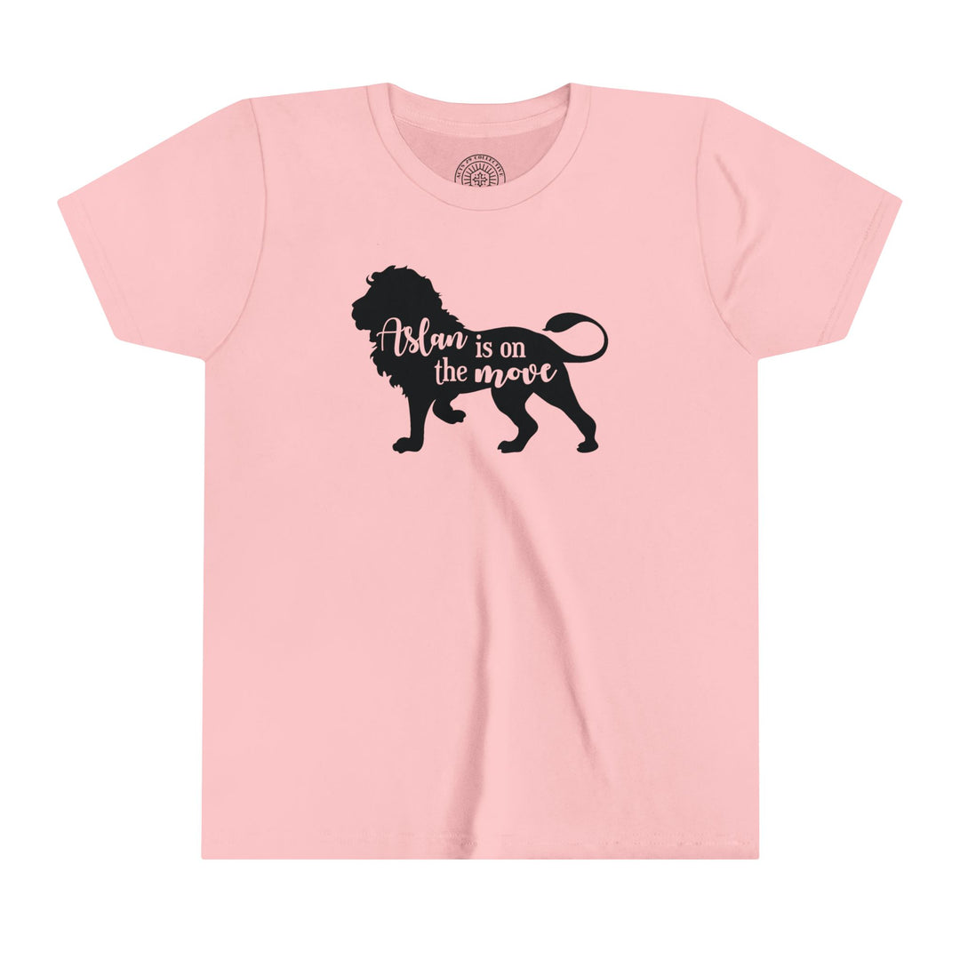 Aslan Is On The Move Youth T-shirt Kids clothes Pink S 