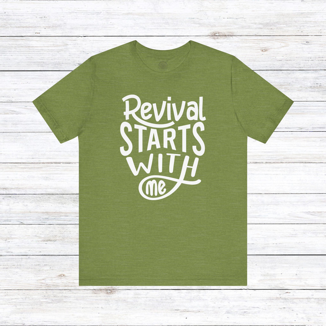 Revival Starts With Me Unisex T-Shirt T-Shirt Heather Green S 