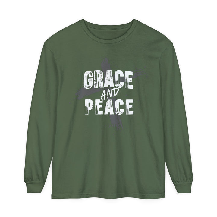 Grace and Peace Cross Long Sleeve Shirt Long-sleeve Hemp S 