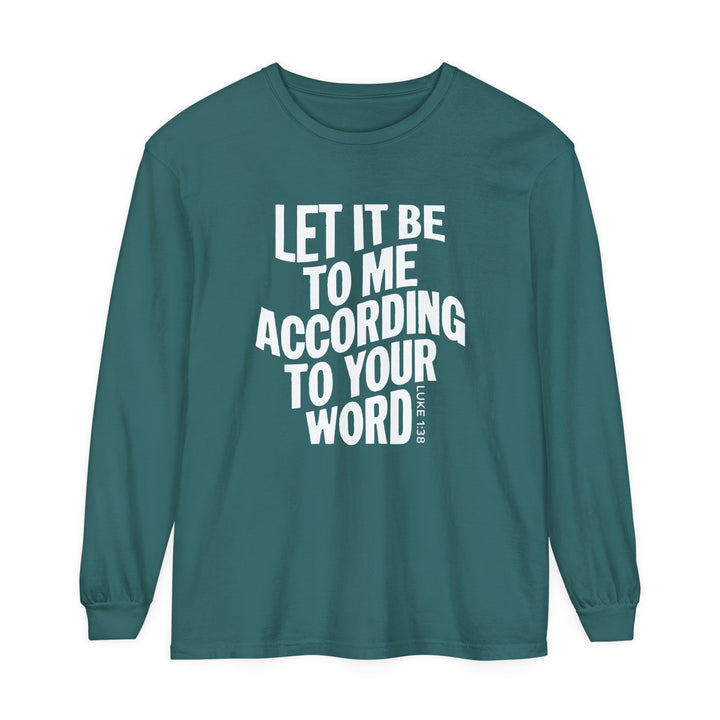 According To Your Word Long Sleeve Shirt Long-sleeve Blue Spruce S 