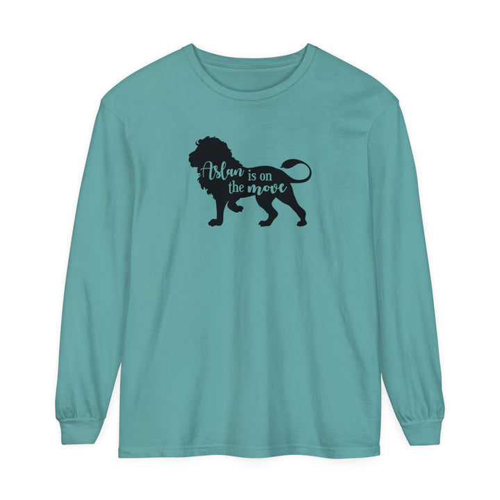 Aslan Is On The Move Long Sleeve Shirt Long-sleeve Seafoam S 