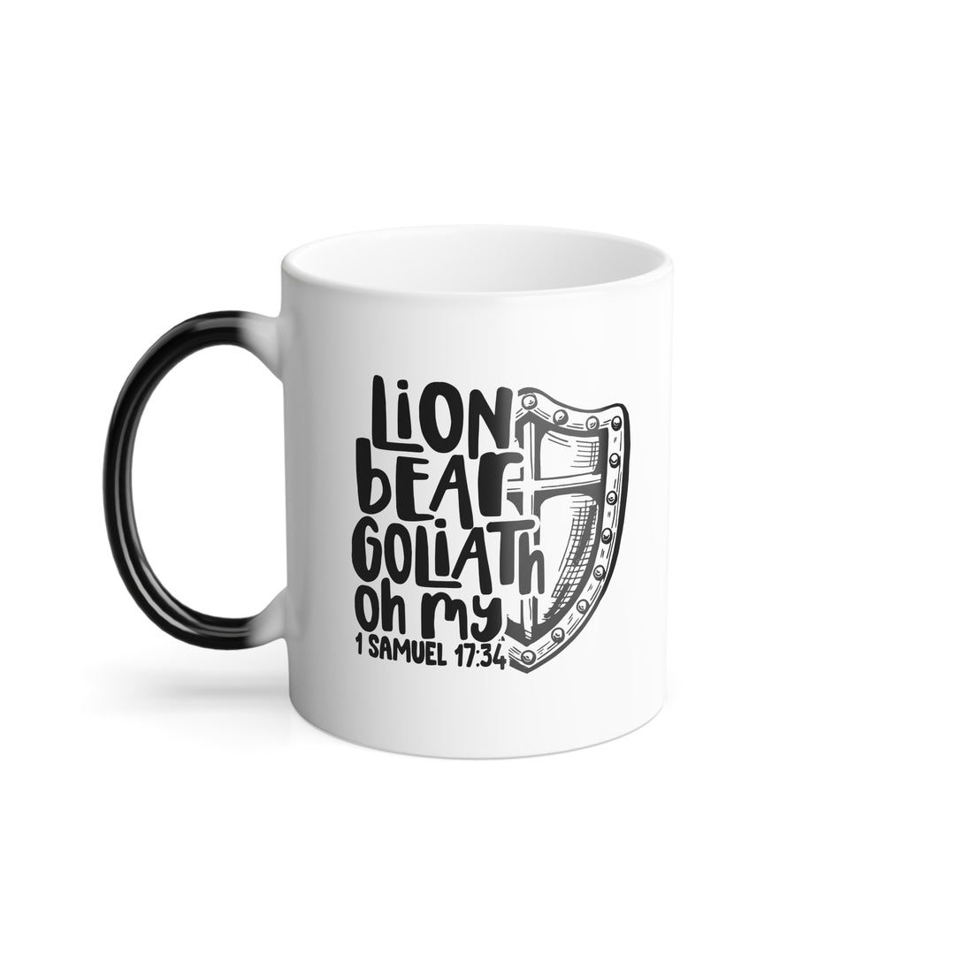 Christian Coffee Mug Lion Bear Goliath Oh My Color Morphing Mug 11oz  